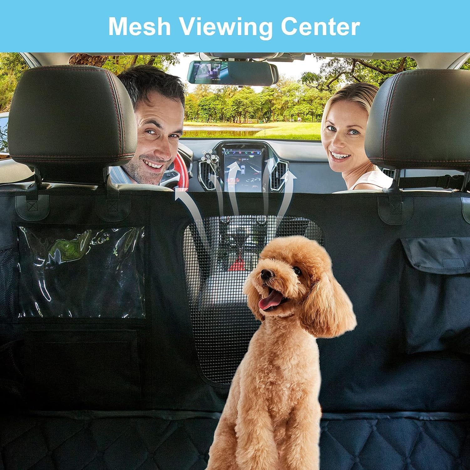 Back Seat Dog Cover for Car-Dog Car Seat Covers for Back Seat-Waterproof & Durable Nonslip Machine Washable Dog Seat Cover for Back Seat Protector for Cars Trucks Suvs-Black
