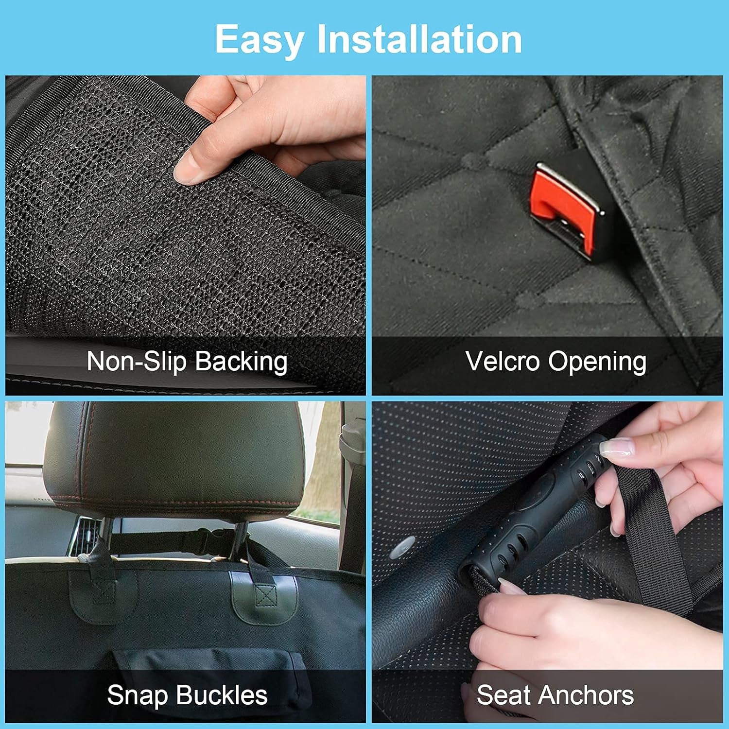 Back Seat Dog Cover for Car-Dog Car Seat Covers for Back Seat-Waterproof & Durable Nonslip Machine Washable Dog Seat Cover for Back Seat Protector for Cars Trucks Suvs-Black